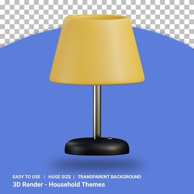 3d lampada da tavolo illustrazione con sfondo trasparente design isolato
