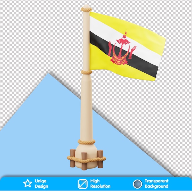 PSD 3d-landesflagge brunei-flagge