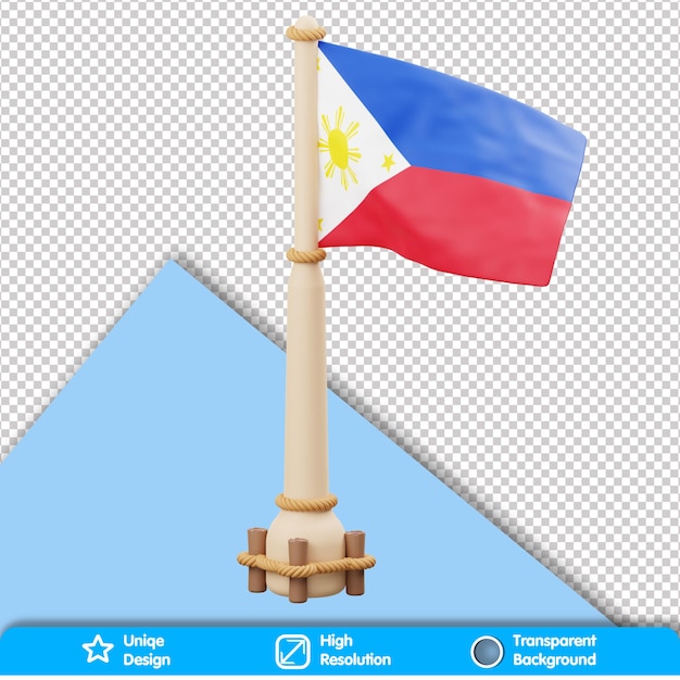 PSD 3d-landesflagge philippinen-flagge