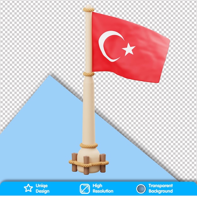 PSD 3d-landesflagge türkei-flagge