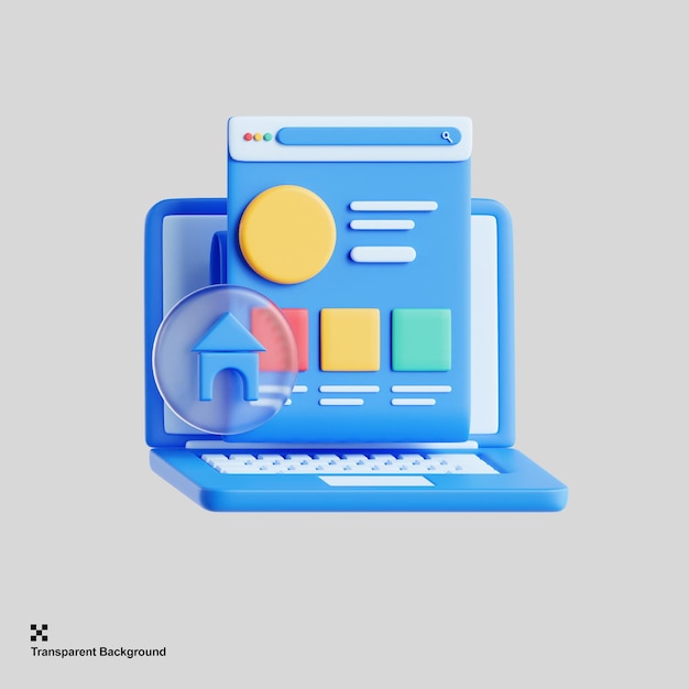3d landing page icon