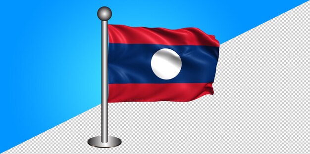 PSD 3d-laos-flagge-symbol - abzeichen png - transparenter hintergrund