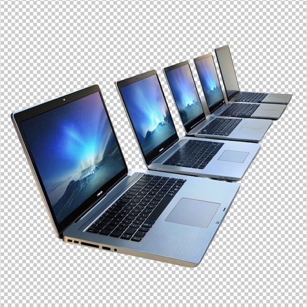 3D-Laptops auf weißem Hintergrundfoto
