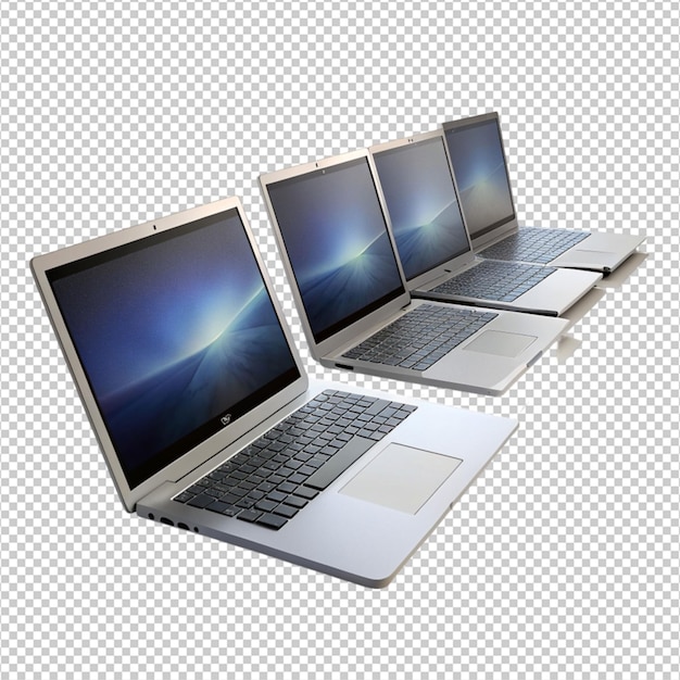 3D-Laptops auf weißem Hintergrundfoto