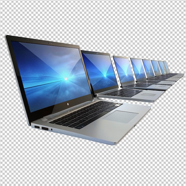 3D-Laptops auf weißem Hintergrundfoto