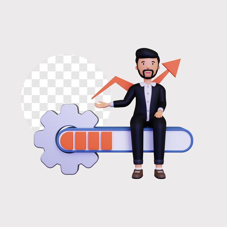 PSD 3d laufende konzeptillustration