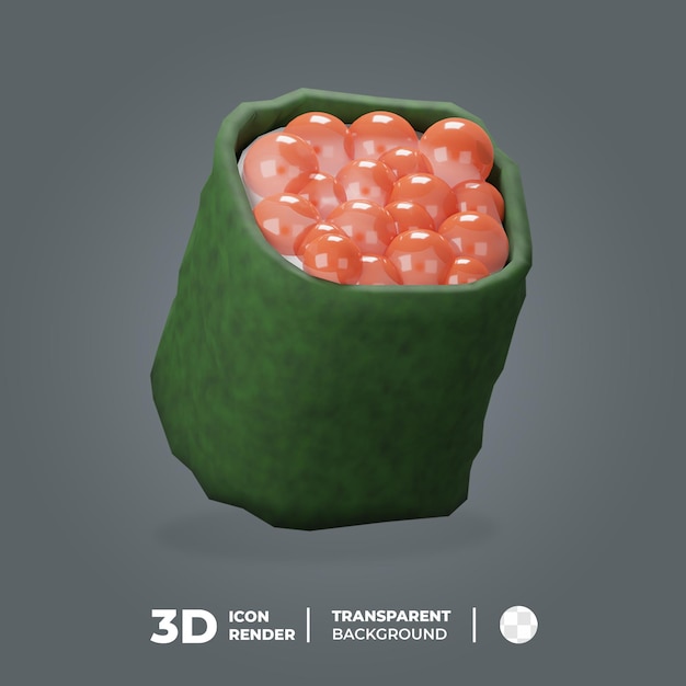 PSD 3d-lebensmittel-lachsrogen-symbol