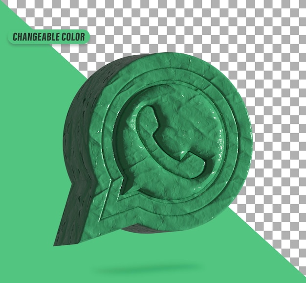 3D-Leder-Rendering WhatsApp-Symbol