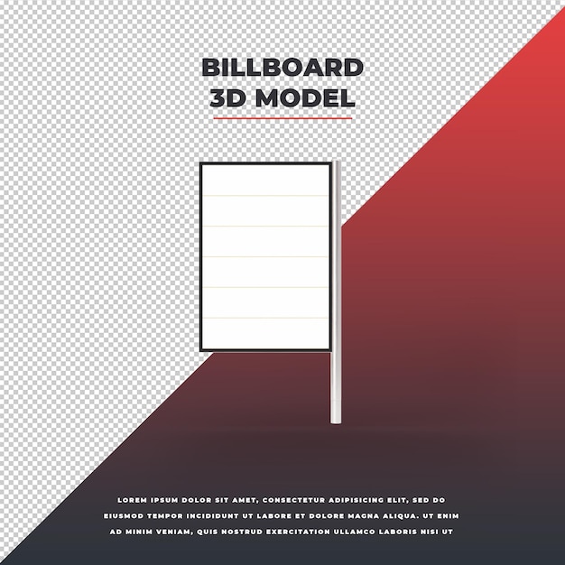 3d leeres billboard-modell