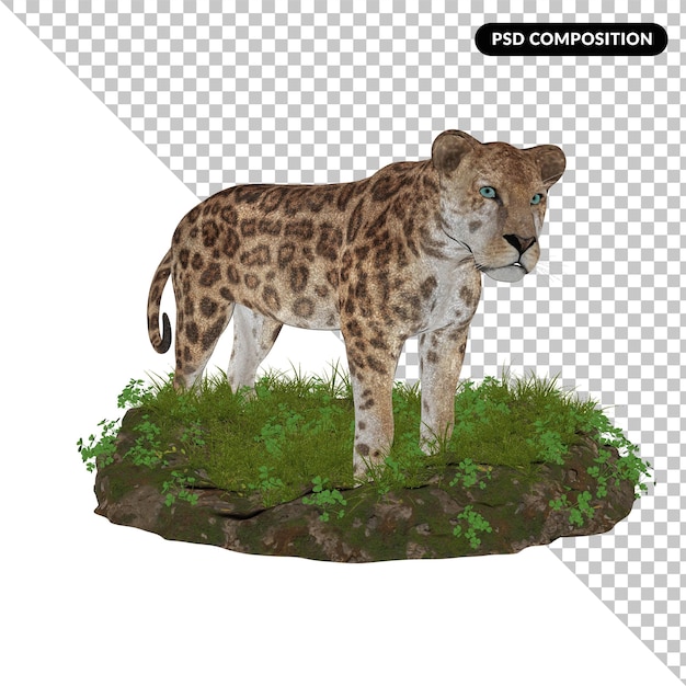3d Leopard isoliert 3d