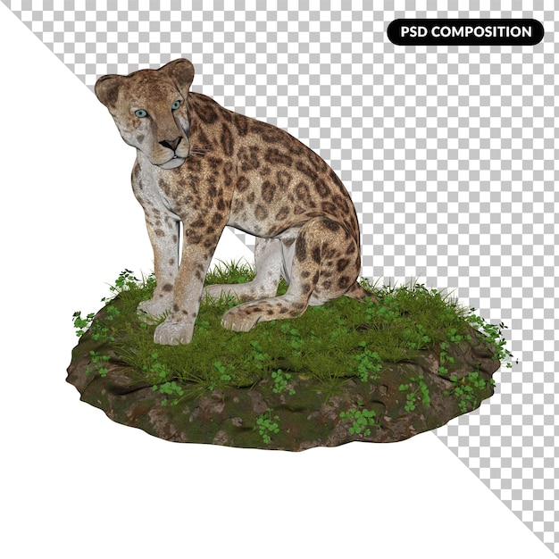 3d Leopard isoliert 3d