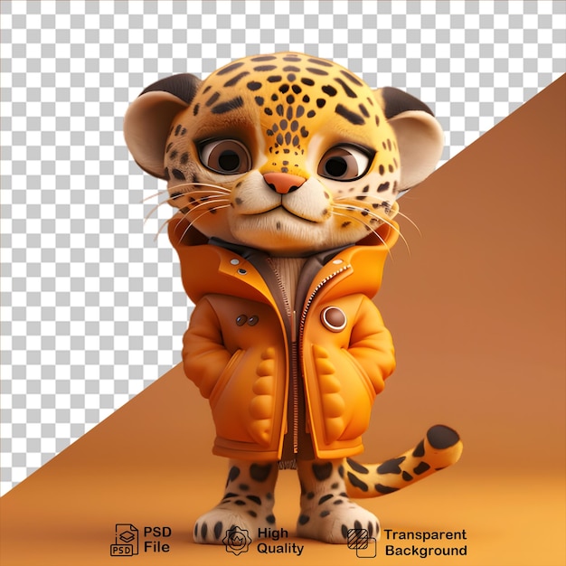 PSD 3d-leopard-zeichen auf durchsichtigem hintergrund enthalten eine png-datei