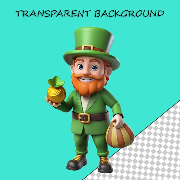 3d-leprechaun erforscht verschiedene epochen am st. patrick's day