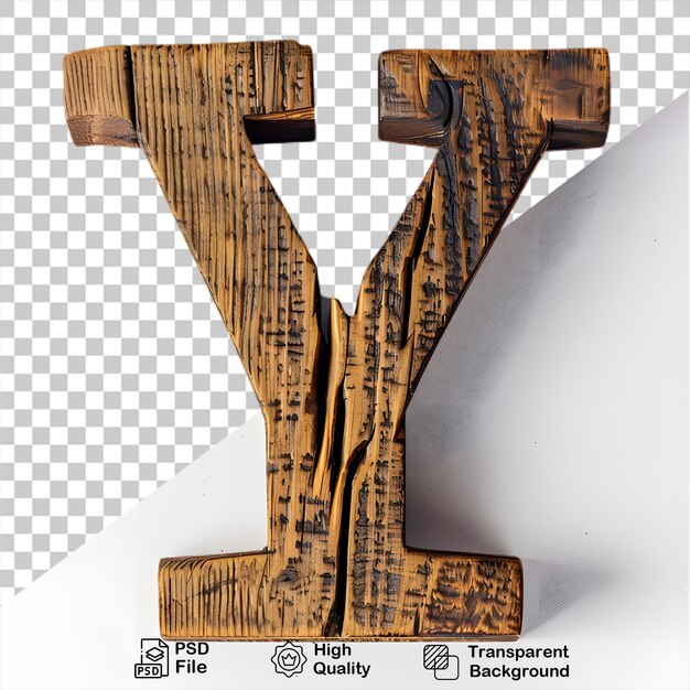 PSD 3d letra de madeira y alfabeto png isolado em fundo transparente