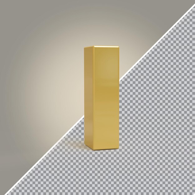 PSD 3d letra i ouro luxo