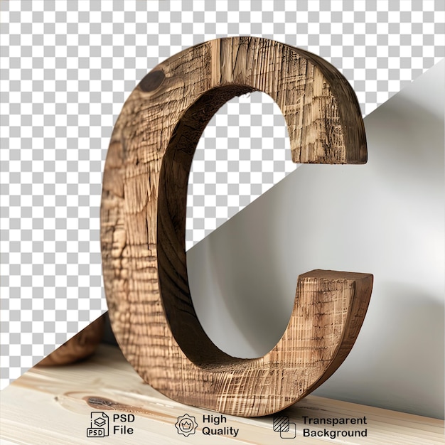 3d letra de madera c alfabeto png aislado en fondo transparente