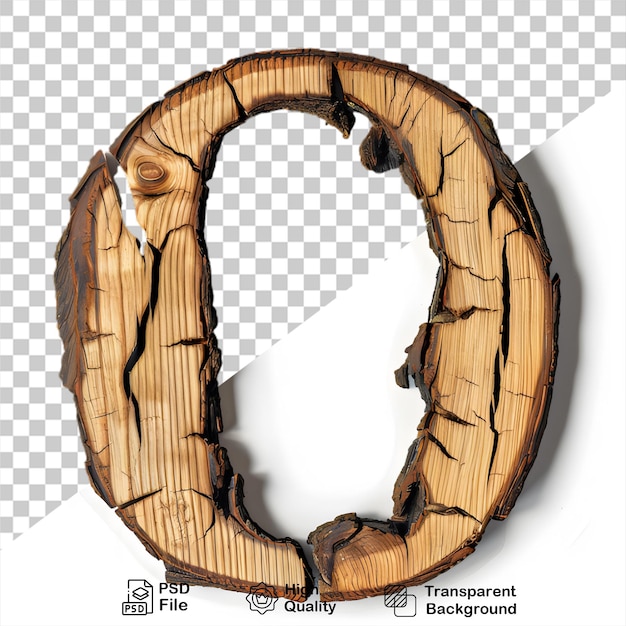 PSD 3d letra de madera o alfabeto png aislado en fondo transparente