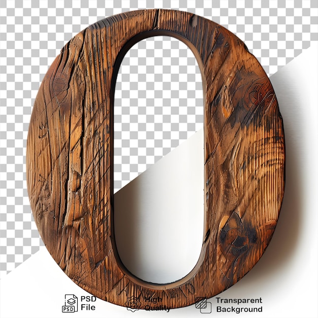 PSD 3d letra de madera o alfabeto png aislado en fondo transparente