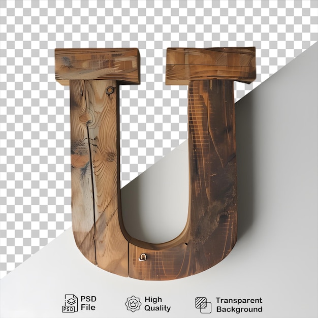 3d letra de madera u alfabeto png aislado en fondo transparente