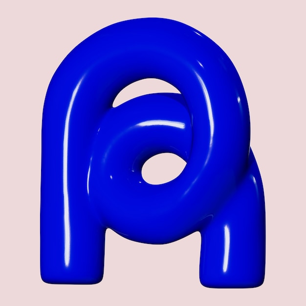 3D La letra R azul