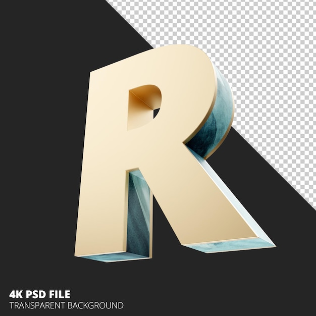 PSD 3d letter r