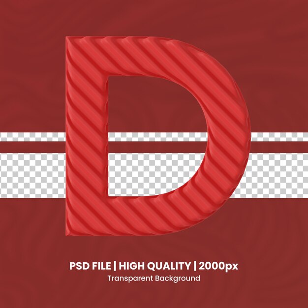 PSD 3d letter d