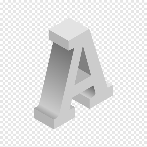 3d lettera isometrica Un'illustrazione con sfondo trasparente