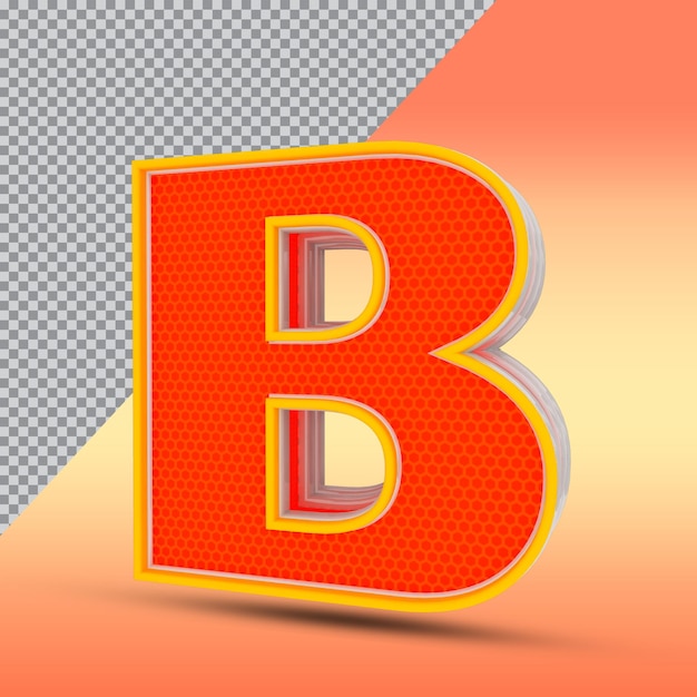 3d letters b effect style cor laranja