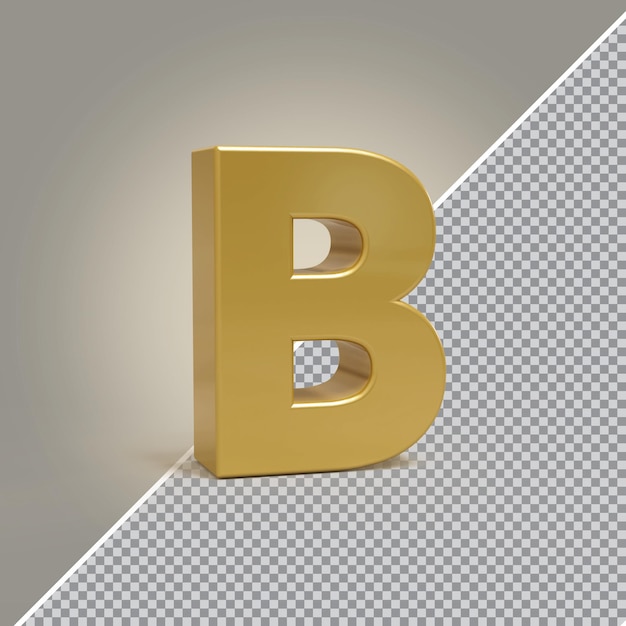 PSD 3d lettre b luxe doré