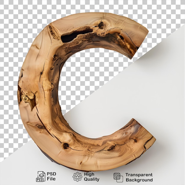 3d Lettre En Bois C Alphabet Png Isolé Sur Un Fond Transparent