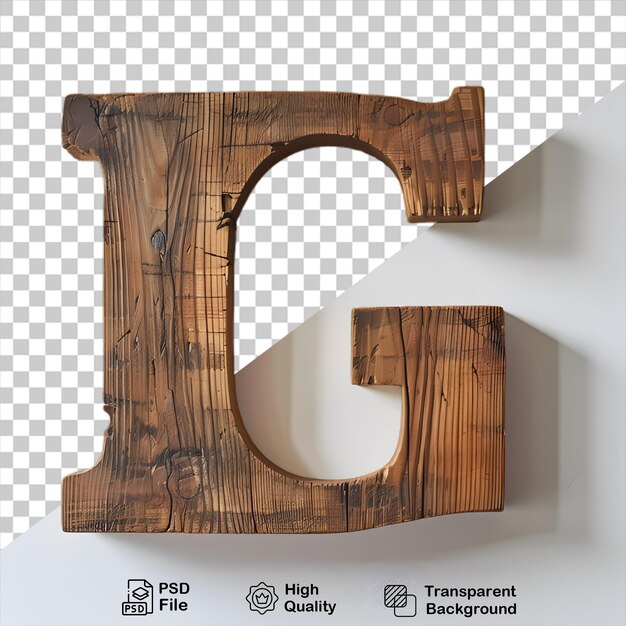 3d Lettre En Bois G Alphabet Png Isolé Sur Un Fond Transparent