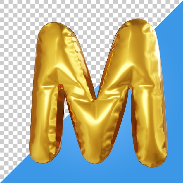 PSD 3d lettre m ballon doré