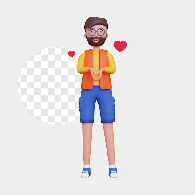 3d liebe handgeste konzept illustration