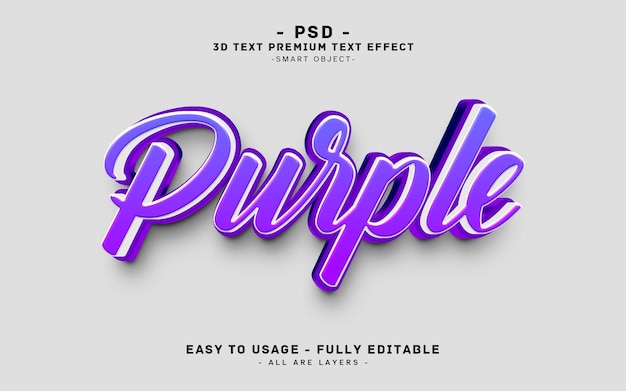3D-Lila-Text-Effekt-Stil