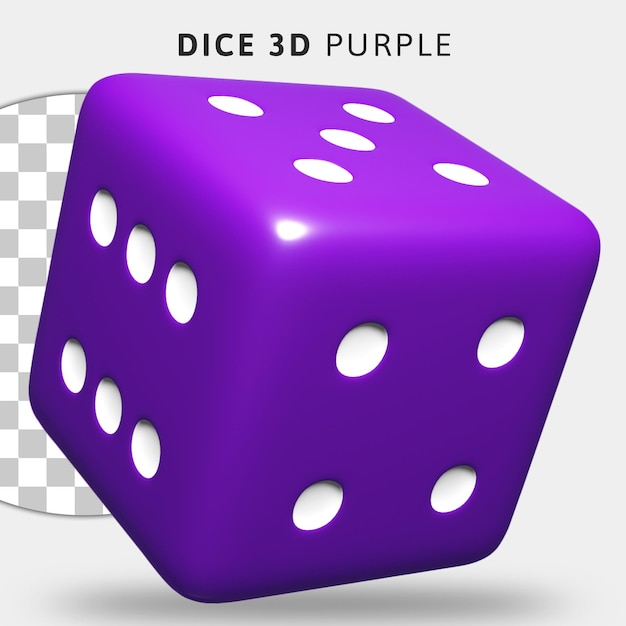 3D lila Würfel auf transparentem Hintergrund