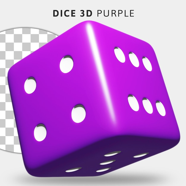 3D lila Würfel auf transparentem Hintergrund