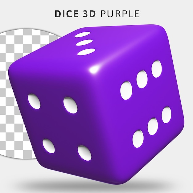 3D lila Würfel auf transparentem Hintergrund