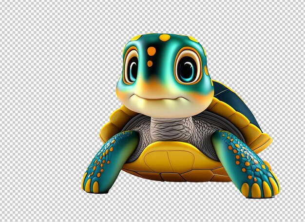 PSD 3d linda tortuga clipart sublimación png