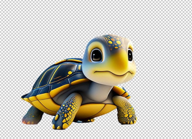 PSD 3d linda tortuga clipart sublimación png