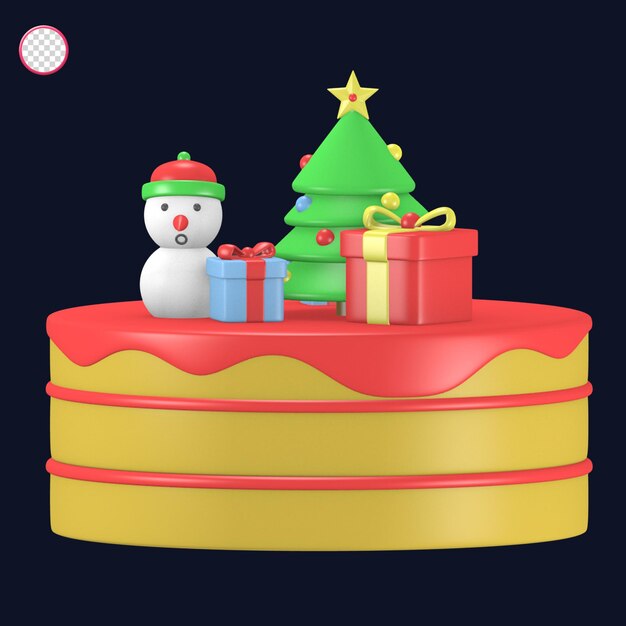 3d lindo icono invierno navidad