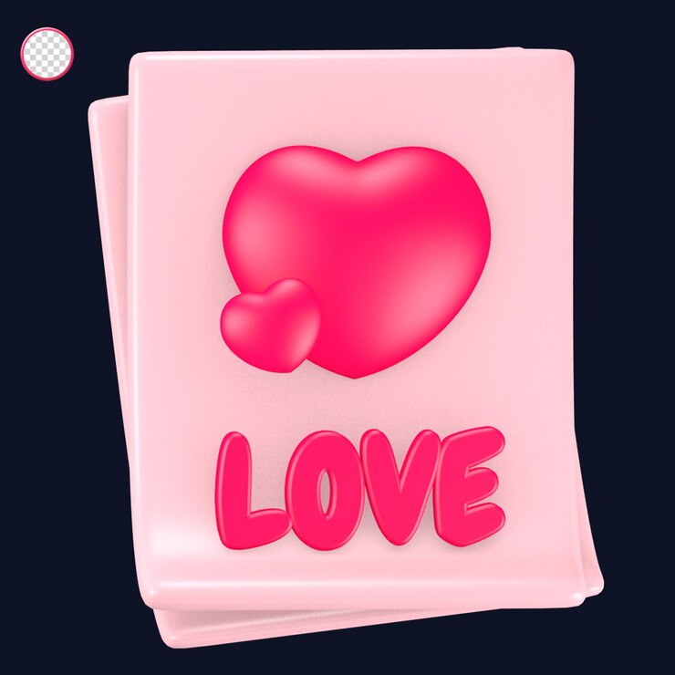 PSD 3d lindo rosa valentine39s día icono invitar correo amor