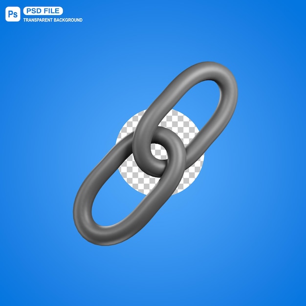 3D Link Icon Illustration