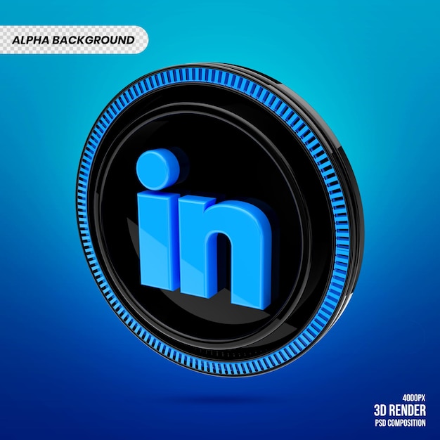 3d linkedin logo abzeichen premium