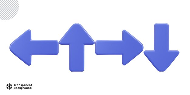 PSD 3d links rechts aufwärts- und abwärtspfeil-symbolsatz