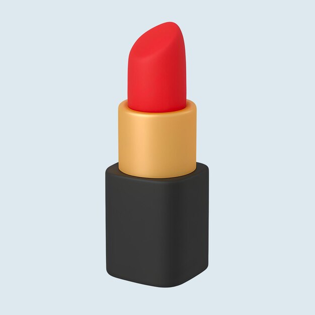 3D Lipstick in Red Cosmetics and Beauty Product Render
