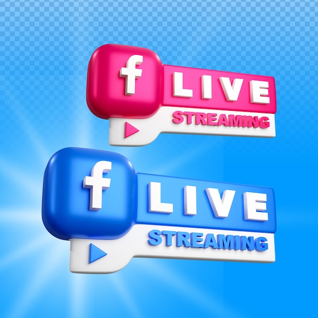3D-Live-Video-Streaming-Elemente oder Schaltfläche