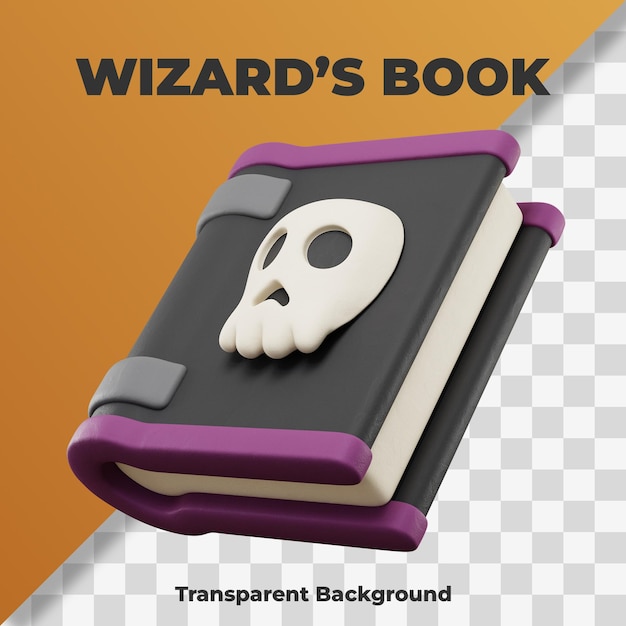 3d, Livre, Icône, Halloween, Illustration