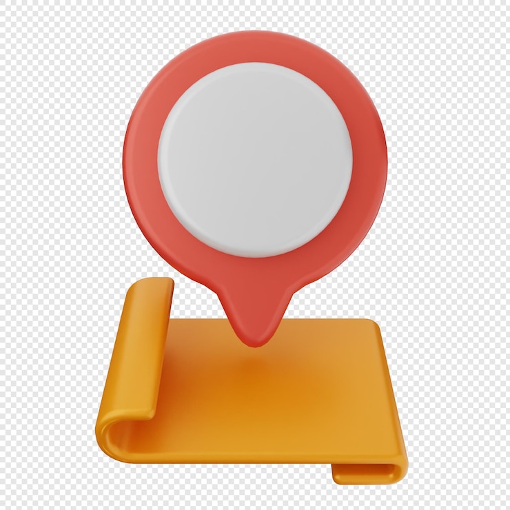 PSD 3d location mark pin gps map