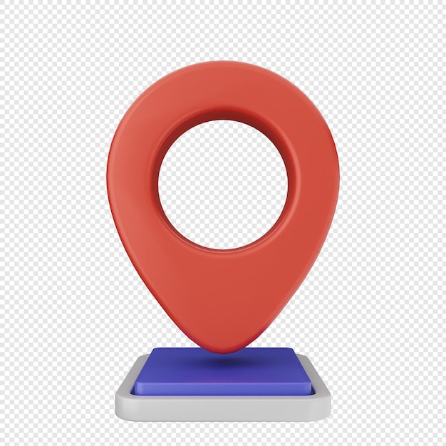 3d location mark pin gps map
