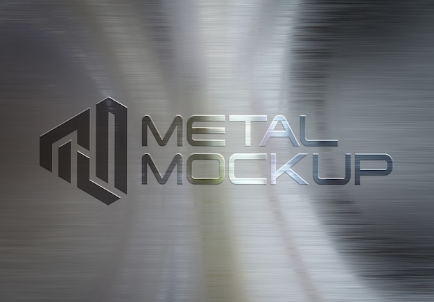 3d-logo auf metall gebürstetem plattenmodell